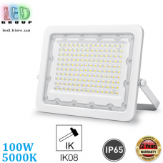Светодиодный LED прожектор, 100W, 5000K, IP65, алюминий, накладной, белый, RA≥80