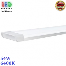 Світлодіодний LED світильник 54W, 6400К, лінійний, накладний, алюміній + пластик, білий, Ra≥70. Гарантія - 2 роки