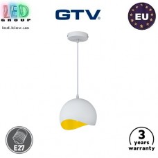 Світильник/корпус GTV, стельовий, підвісний, 1xE27, білий + жовтий, дизайнерська серія, MAVIA. Європа! Гарантія - 3 роки