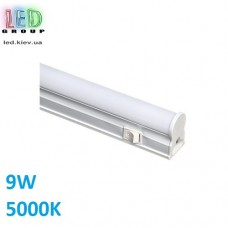 Світлодіодний LED світильник 9W, 4000К, лінійний, з вимикачем, накладний, метал + пластик, білий