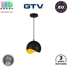 Світильник/корпус GTV, стельовий, підвісний, 1xE27, чорний + жовтий, дизайнерська серія, MAVIA. Європа! Гарантія - 3 роки