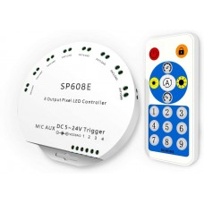 Контролер SP608E для RGB-Magic світлодіодних стрічок, модулів, LED NEON, 5-24V, 8 каналів по 600 пікселів. Bluetooth