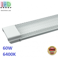 Світлодіодний LED світильник 60W, 6400К, лінійний, накладний, пластиковий, білий. Гарантія - 2 роки