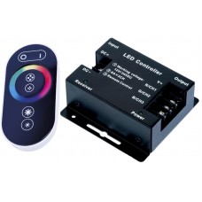 Контроллер/диммер для светодиодных лент 12-24V RGB, 18А. C сенсорным пультом RF, 3 канала по 6A. Чёрный