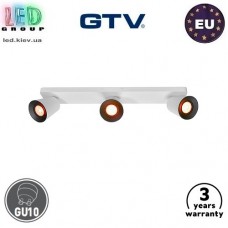 Світильник/корпус GTV, стельовий, 3xGU10, поворотний, білий + чорний, дизайнерська серія, ELLI. Європа! Гарантія - 3 роки