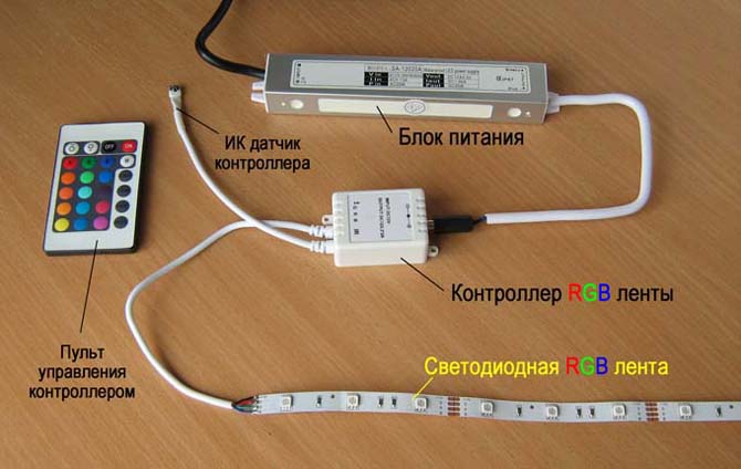 Подключение RGB светодиодной ленты с контроллером: схема и особенности .